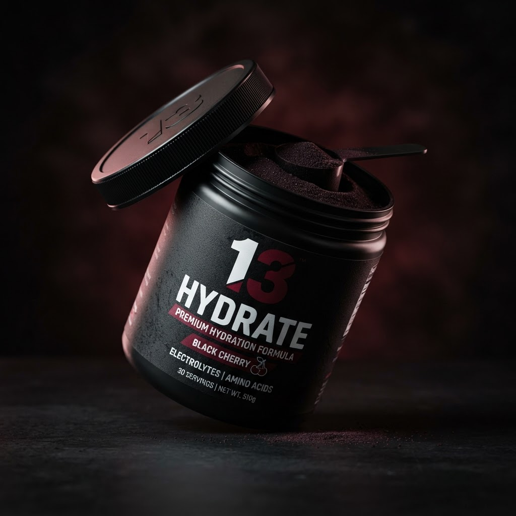 13 HYDRATE, angled view with open lid